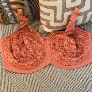 NWT Comfort fit floral lace dusty pink color bra